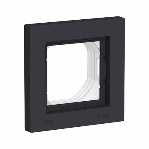 Schneider Electric AtlasDesign AQUA Рамка электроустановочная на 1 пост, IP44 (карбон) ATN 441 001