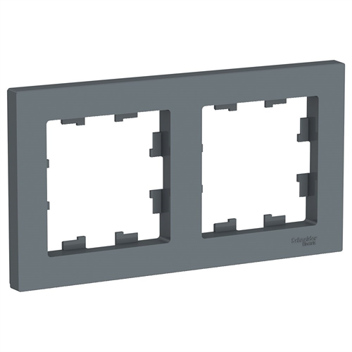 Schneider Electric AtlasDesign Рамка электроустановочная на 2 поста универсальная (грифель) ATN 000 702