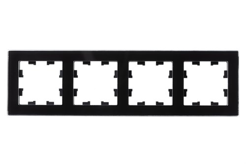 Schneider Electric AtlasDesign Nature Рамка электроустановочная на 4 поста универсальная (стекло чер ATN 321 004