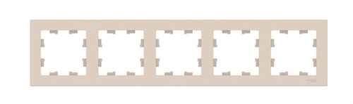 Schneider Electric AtlasDesign Рамка электроустановочная на 5 постов универсальная (бежевый) ATN 000 205