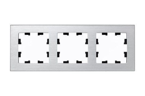 Schneider Electric AtlasDesign Nature Рамка электроустановочная на 3 поста универсальная (металл сер ATN 312 103