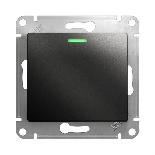 Schneider Electric Glossa Выключатель 1-клавишный с подсветкой, 10А (антрацит) GSL 000 713