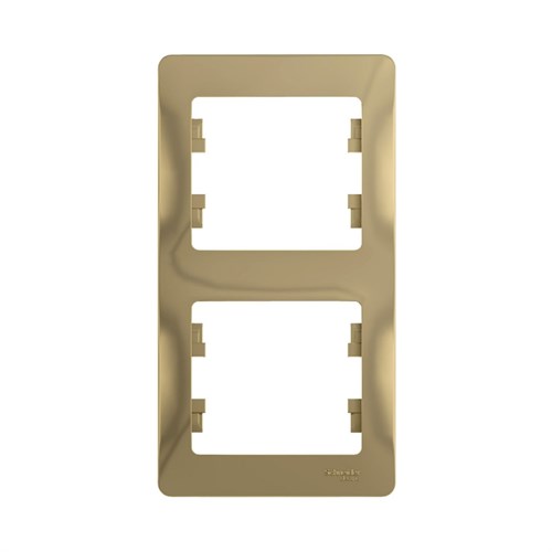 Schneider Electric Glossa Рамка электроустановочная 2-постовая, вертикальная (титан) GSL 000 406