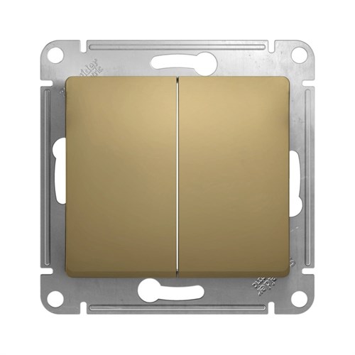 Schneider Electric Glossa Выключатель 2-клавишный, 10А (титан) GSL 000 451