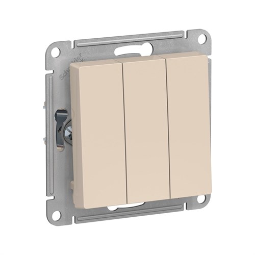 Schneider Electric AtlasDesign Выключатель 3-клавишный, 10А (бежевый) ATN 000 231