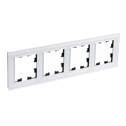 Schneider Electric AtlasDesign Nature Рамка электроустановочная на 4 поста универсальная (стекло бел ATN 320 104