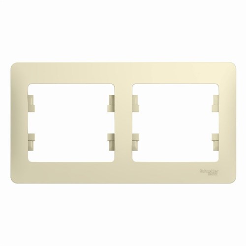 Schneider Electric Glossa Рамка электроустановочная 2-постовая, горизонтальная (бежевый) GSL 000 202