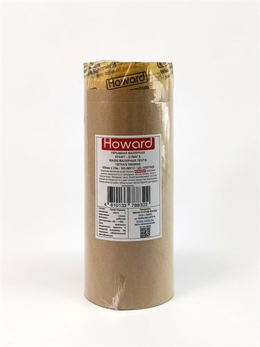 HOWARD Крафт-бумага защитная с деликатной лентой WASHI, 300 мм х 25 м 300JMX12