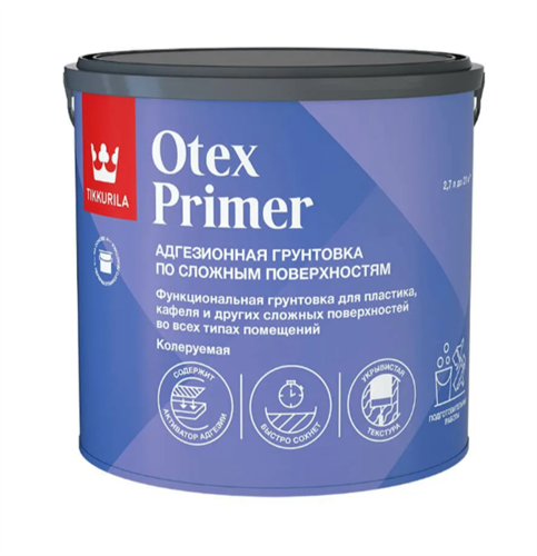 TIKKURILA Otex Primer Адгезионная грунтовка по сложным поверхностям, база А, белый, 2,7 л 700014243