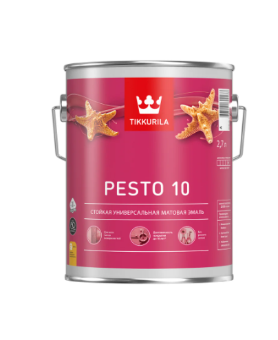 TIKKURILA PESTO 30 Стойкая универсальная полуматовая эмаль, база С, 2,7 л 700001174