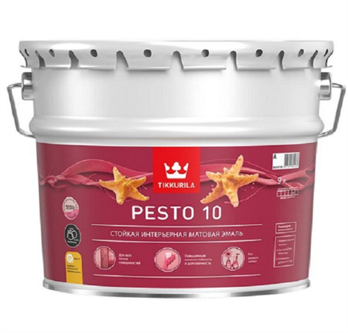 TIKKURILA PESTO 10 Стойкая универсальная матовая эмаль, база С, 2,7 л 700001168