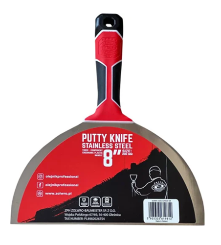 Olejnik Шпатель малярный закален. нерж.сталь с эргономичной, 3-комп. 200 мм 124020-3K