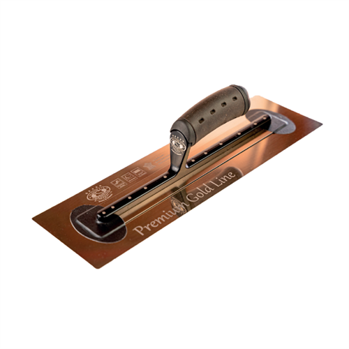 Olejnik Кельма Medium Flex из закал.стали, алюм. гриф 0,4 х 500 мм, ручка кожа HANDLE Vintage 127412500-MHLS