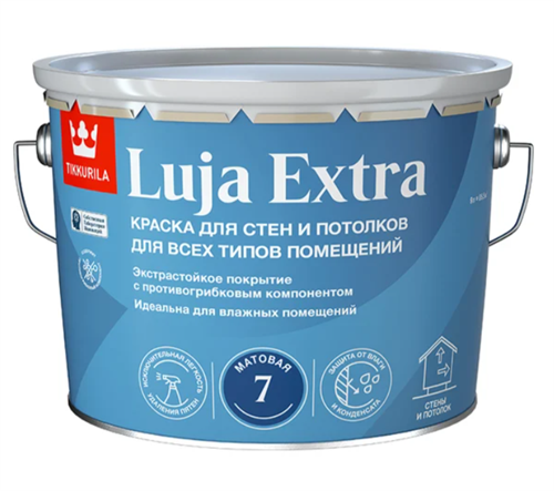 TIKKIVALA Краска экстра-стойкая LUJA EXTRA матовая, база А, 9 л 700014019