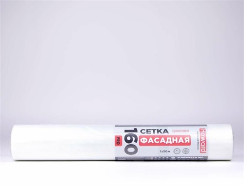 HOWARD Стеклосетка фасадная 160 г/м2, белая, 1м х 50 м (45м2) HWPF16045