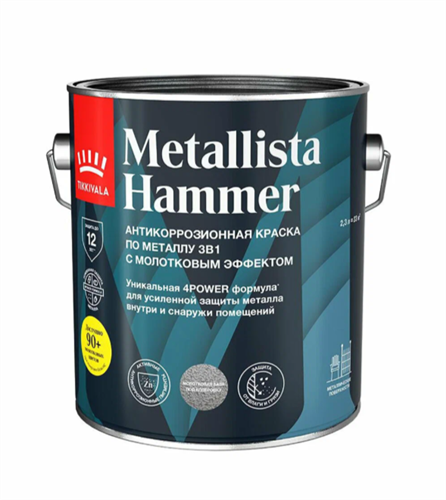 TIKKIVALA Краска по ржавчине METALLISTA HAMMER HC глянц., 0,9 л 710015009