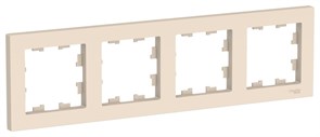 Schneider Electric AtlasDesign Рамка электроустановочная на 4 поста универсальная (бежевый) ATN 000 204