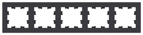 Schneider Electric AtlasDesign Рамка электроустановочная на 5 постов универсальная (черный карбон) ATN 001 005
