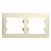 Schneider Electric Glossa Рамка электроустановочная 2-постовая, горизонтальная (бежевый) GSL 000 202