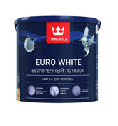 TIKKIVALA Краска для потолка EURO WHITE белая, глубокомат., 2,7л 700009609