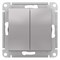 Schneider Electric AtlasDesign Выключатель 2-клавишный, 10А (алюминий) ATN 000 351