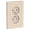 Schneider Electric AtlasDesign Розетка двойная с рамкой без заземления, 16А (бежевый) ATN 000 220
