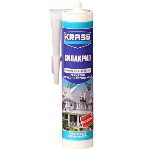 KRASS Силакрил Герметик силиконизированный, бесцветный, 300 мл 0005338 - фото 12360