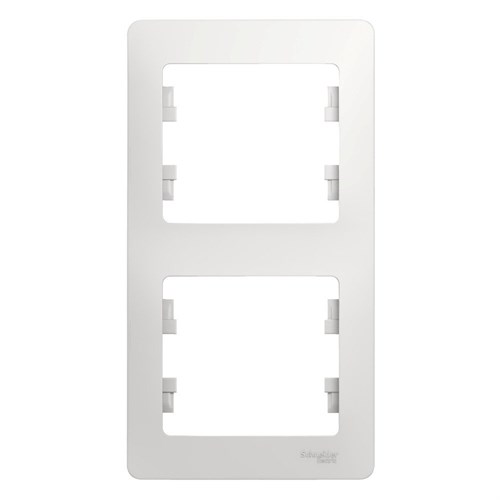 Schneider Electric Glossa Рамка электроустановочная 2-постовая, вертикальная (белый) GSL 000 106 - фото 15047
