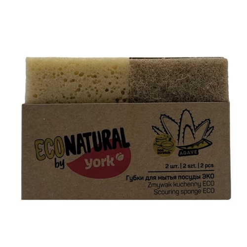 York ECO Natural Губки для посуды бежевые, натуральные, 2 шт/уп 030200