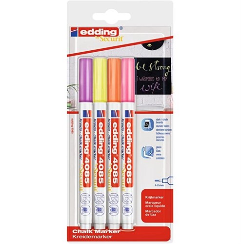 EDDING Набор меловых маркеров Edding 4085, neon, 4 шт 4-4085-4-1 NEON