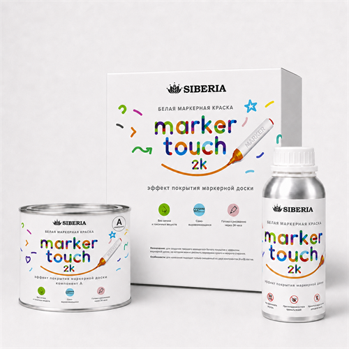Siberia Marker Touch 2K Маркерная двухкомпонентная краска, белая, 0,345 л SMT-W2K-035