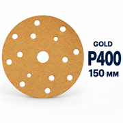 SUNMIGHT Шлифовальный круг GOLD B312TV золотистый на липучке, 15 отверстий, 150 мм, P400 44316-1
