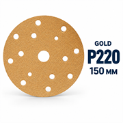 SUNMIGHT Шлифовальный круг GOLD B312TV золотистый на липучке, 15 отверстий, 150 мм, P220 44311-1