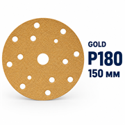 SUNMIGHT Шлифовальный круг GOLD B312TV золотистый на липучке, 15 отверстий, 150 мм, P180 44310-1