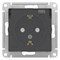 Schneider Electric AtlasDesign AQUA Розетка с заземлением, шторками и крышкой, IP44 (карбон) ATN 441 046
